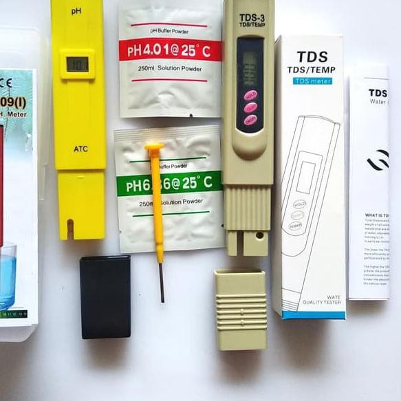 Jual Paket Ph Meter Tds Water Tester Alat Ukur Cek Tes Uji Kualitas