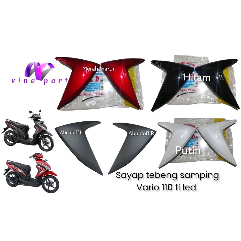 Jual Sayap Tebeng Vario 110 Fi Led K46 Hitam Putih Merah Marun Kanan