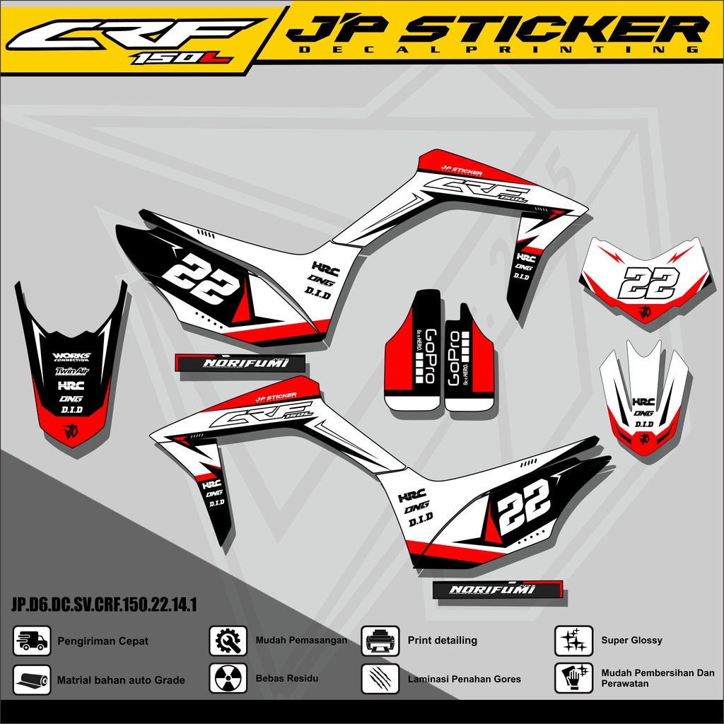 Jual Decal Crf L Full Body Stiker Sticker Dekal Crf L Desain