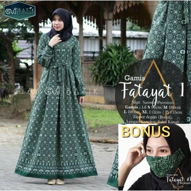 Jual Gamis Batik Fatayat Nu Free Masker Original Svj Shopee Indonesia