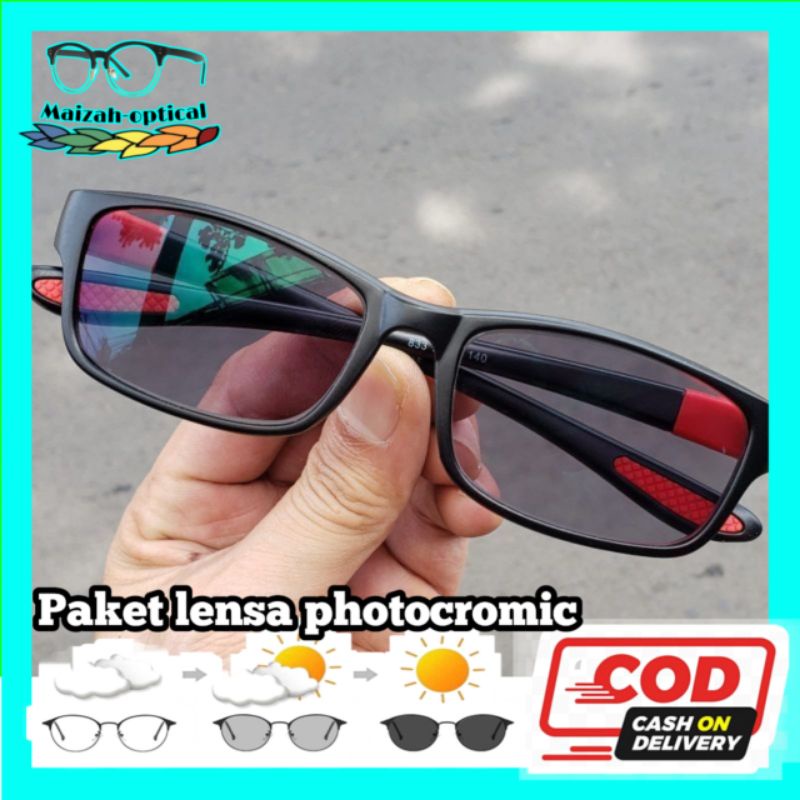 Jual Kacamata Minus Pria Sporty Free Lensa Photocromic Antiradiasi Uv