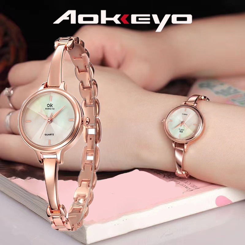 Jual AOKEYO W188 Jam Tangan Wanita Santai Tahan Air Untuk Baja Penuh