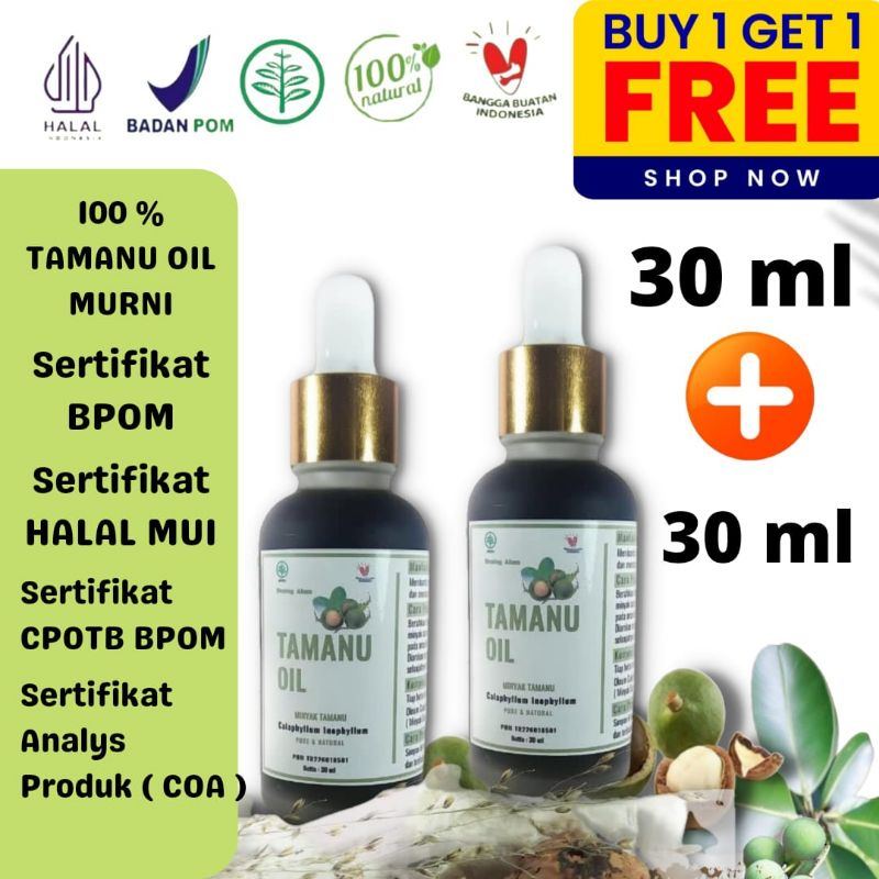 Jual 1 Gratis 1 Tamanu Oil 30 Ml 100 Murni Sertifikat BPOM Dan