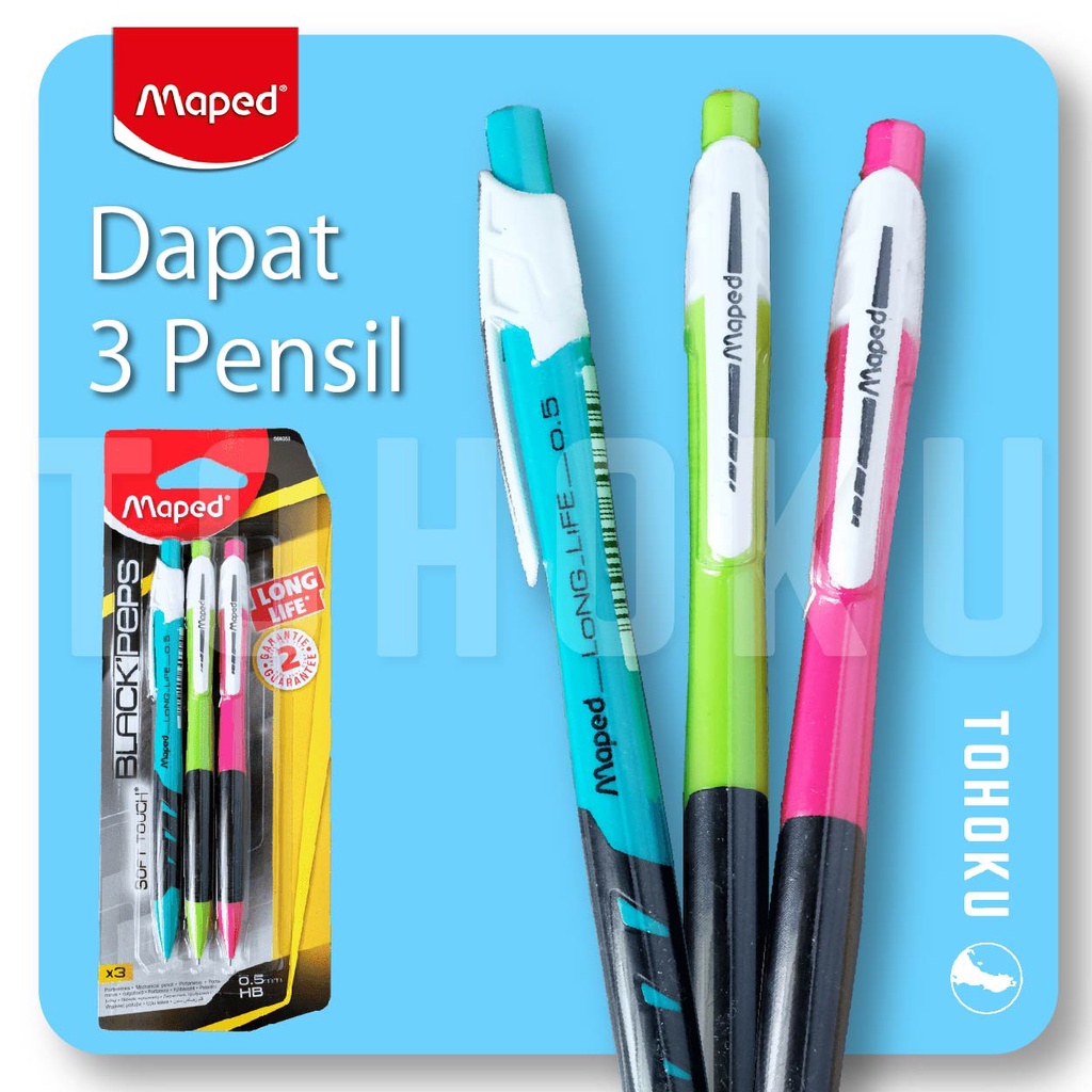 Jual Pensil Mekanik Maped Black Peps Long Life Assorted Color