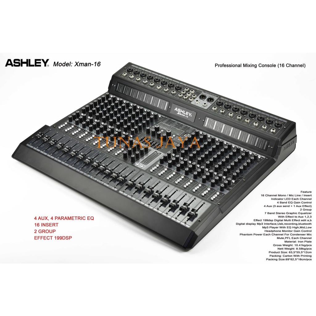 Jual Mixer Ashley 16 Channel Original Ashley Xman16 Bluetooth Usb Pc