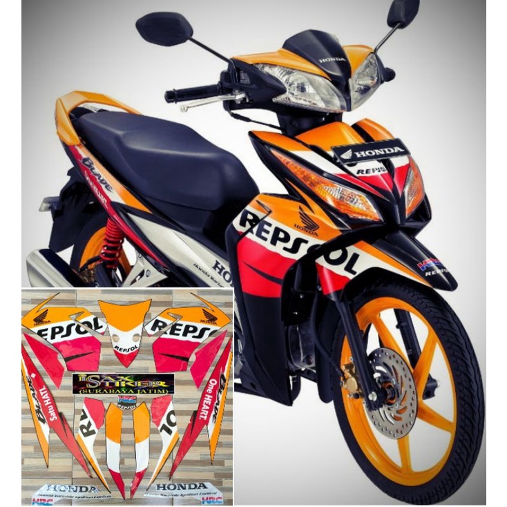 Jual Striping Original Honda Blade Repsol Tahun 2011 2012 Shopee