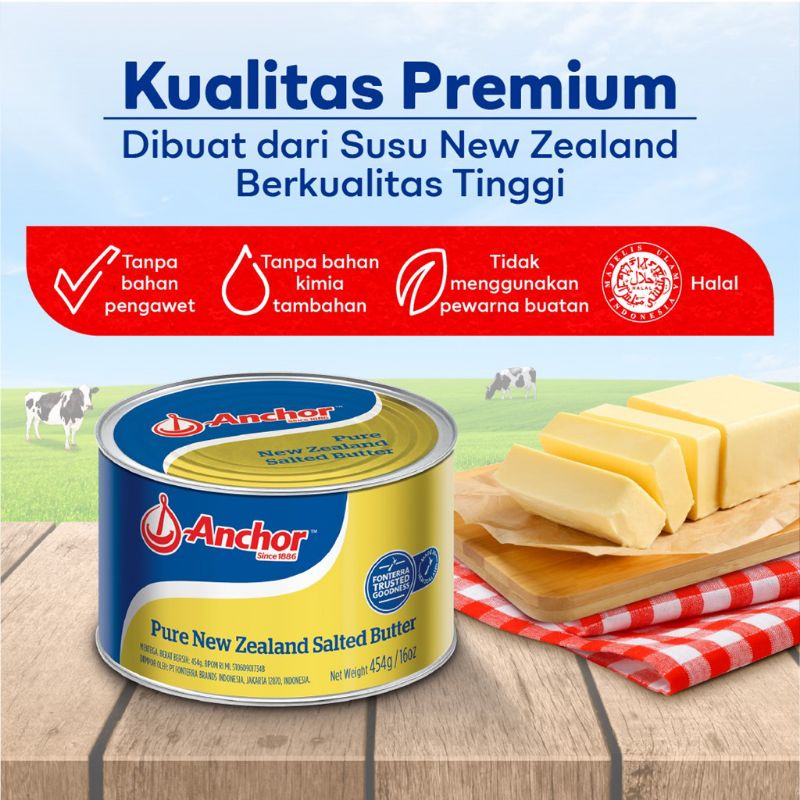 Jual Fancy Anchor Pure New Zealand Salted Butter 454gr Shopee Indonesia