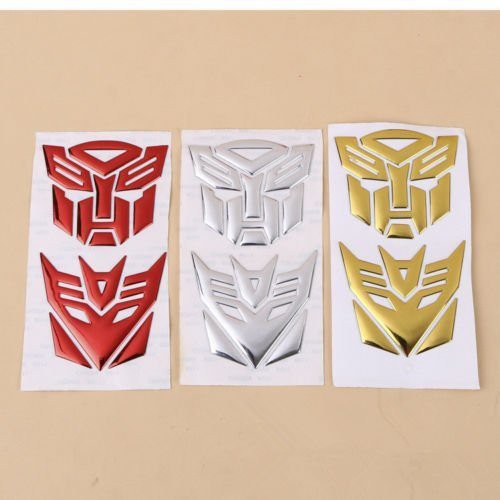 Jual Stiker D Transformers Set Autobot Decipticon Merah Silver Gold