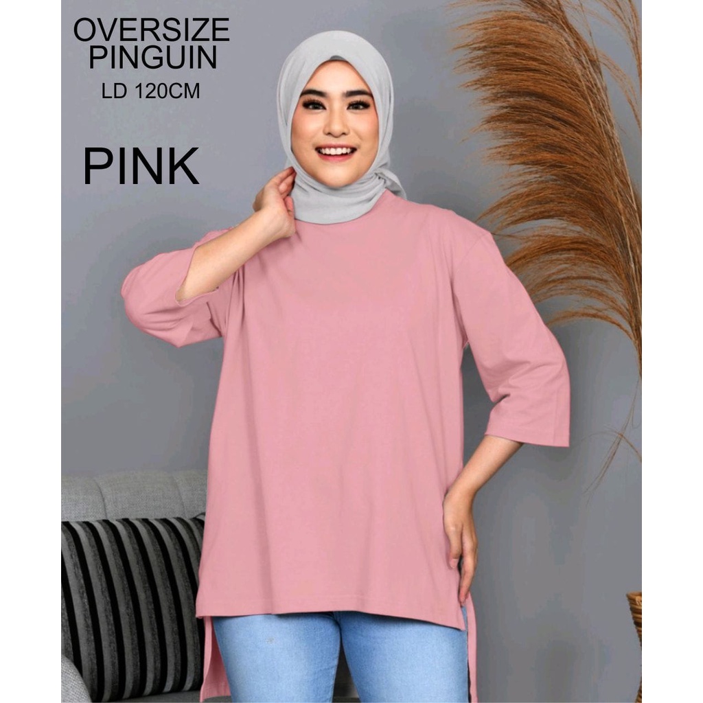 Jual KAOS OVERSIZE WANITA MODEL PINGUIN UKURAN JUMBO TANGAN 7 8