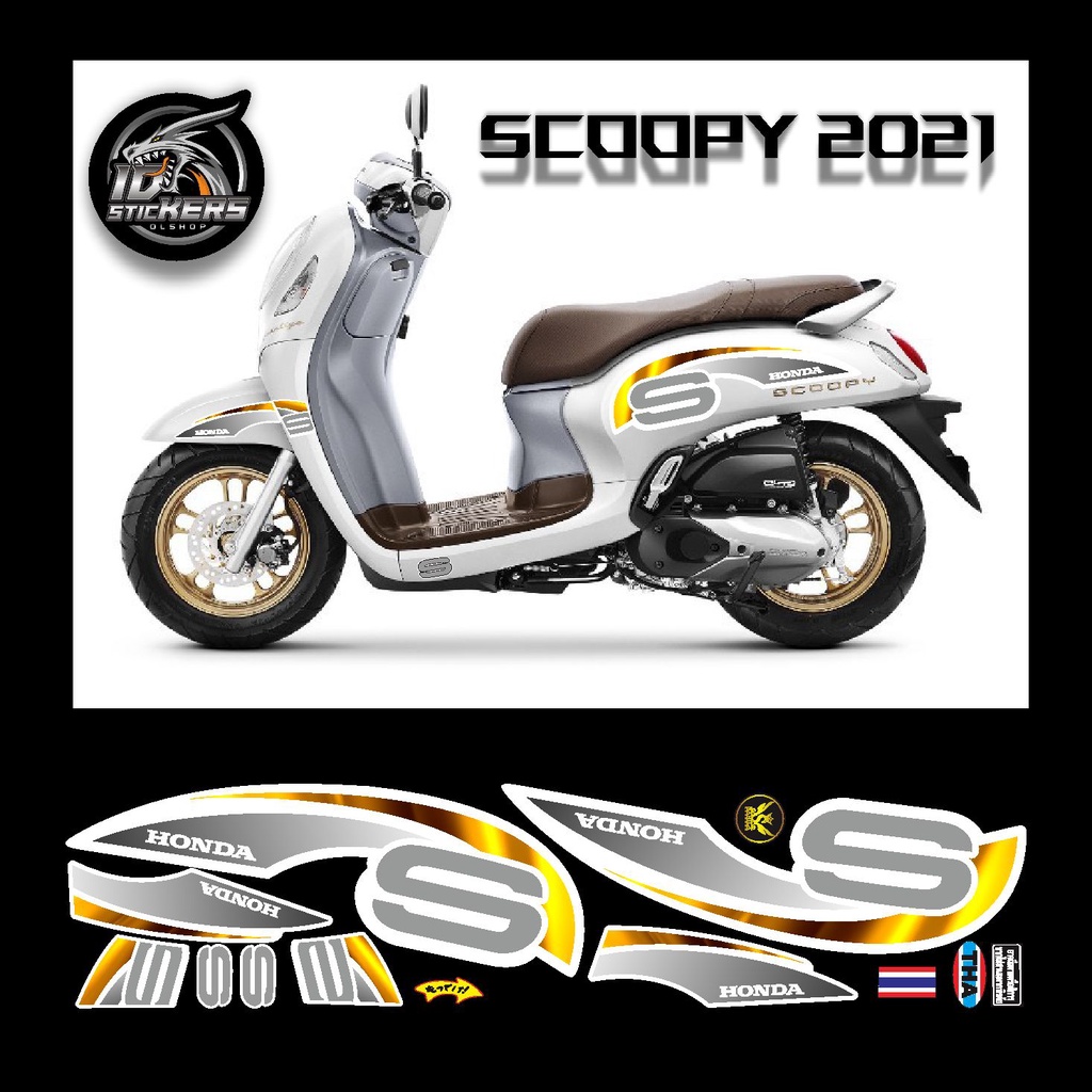 Jual Stiker Cod Striping Scoopy Simple Lis Gold Stiker Scoopy