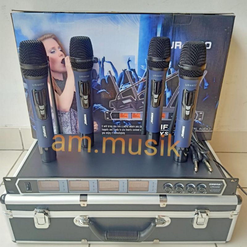 Jual MIC WIRELESS UR4400 MIC PEGANG 4 CHANNEL DIGITAL Shopee Indonesia