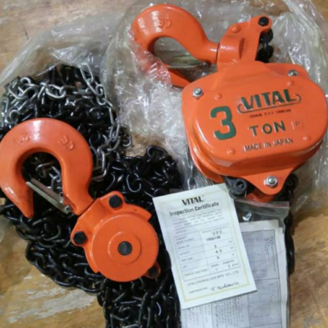 Jual PROMO Chain Block VITAL 3 Ton X 5 Meter Takel Hand Manual Chain