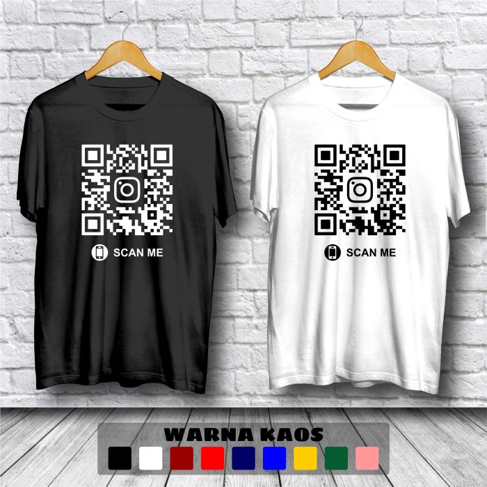 Jual Kaos Scan Me Qr Code Instagram Tiktok Baju Distro Bahan Premium