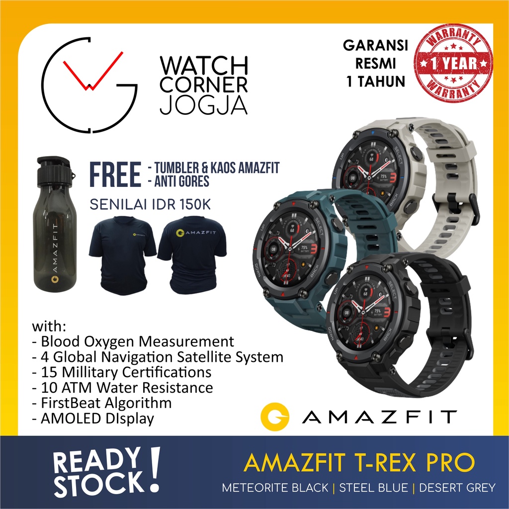 Jual Amazfit T Rex Pro Trex Pro Original Smartwatch Gps Altimeter