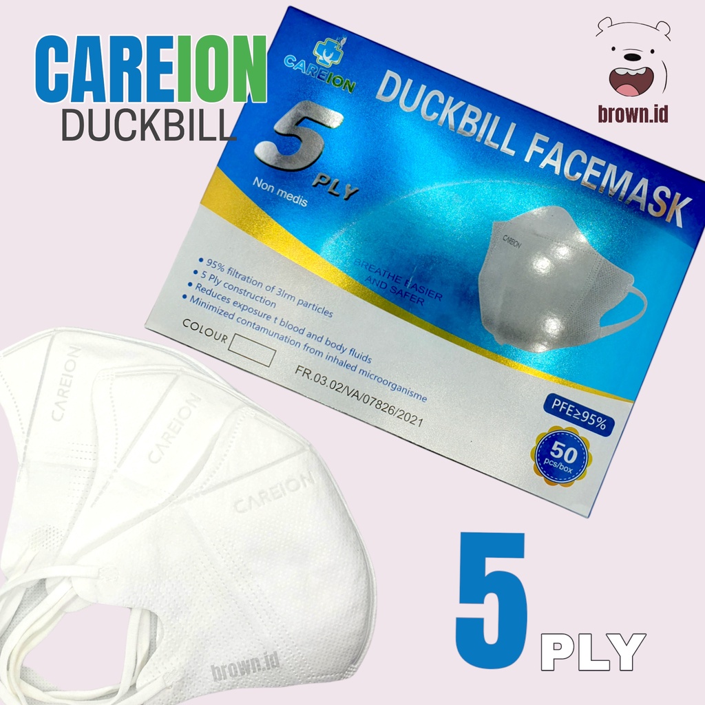 Jual Masker Duckbill Hybrid Careion Isi Pcs Per Box Hitam Putih Ply