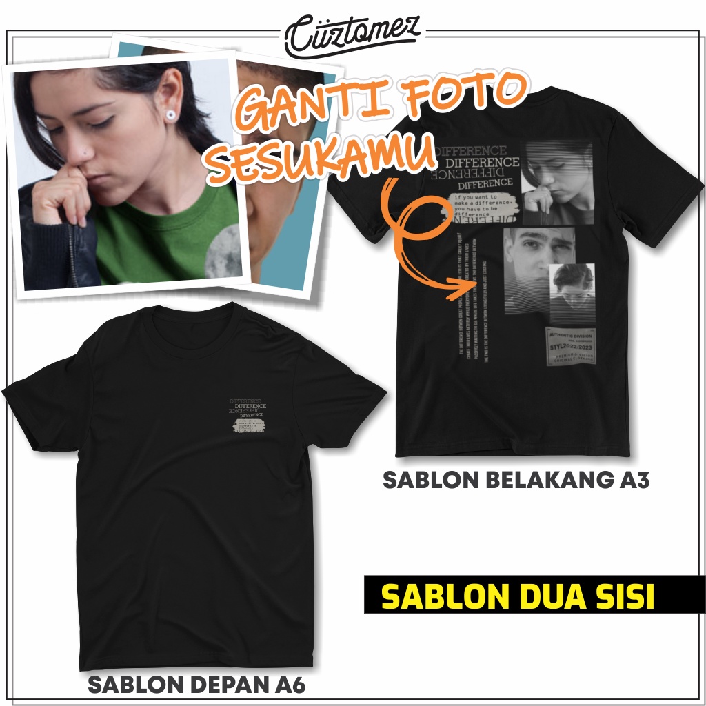 Jual CUZTOMEZ Kaos Custom Foto Streetwear Bucin Aesthetic Yang Viral