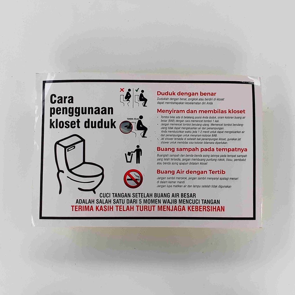 Jual Stiker Cara Pakai Toilet Duduk Stiker Toilet Duduk Bahan Chromo