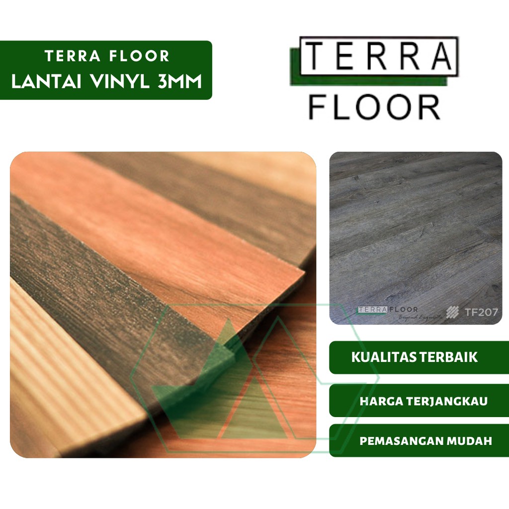 Jual Lantai Vinyl Motif Kayu TERRA FLOOR 3mm Lantai Kayu TF207 Shopee