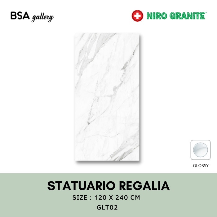 Jual NIRO GRANITE 120X240 STATUARIO REGALIA GRANIT BIG SLAB DINDING