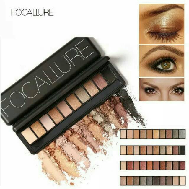 Jual BPOM FOCALLURE FULL FEATURE NUDE 10 SHADE EYESHADOW Pallete