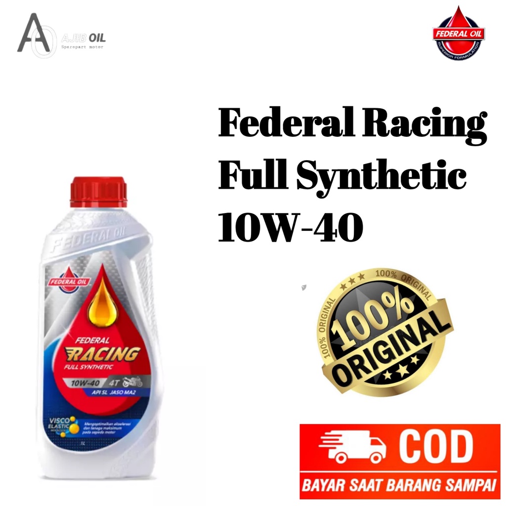 Jual FEDERAL OIL RACING FULL SYNTHETIC 10W 40 4T 1 LITER Shopee Indonesia