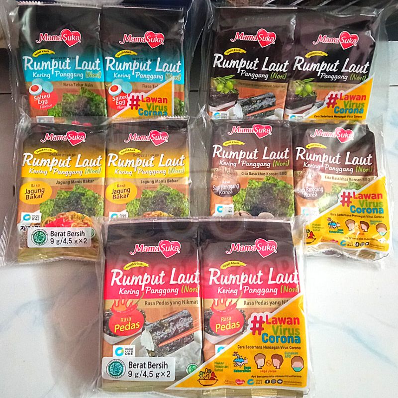 Jual MAMASUKA Rumput Laut Pack 2 X 4 5gr Semua Rasa Shopee Indonesia