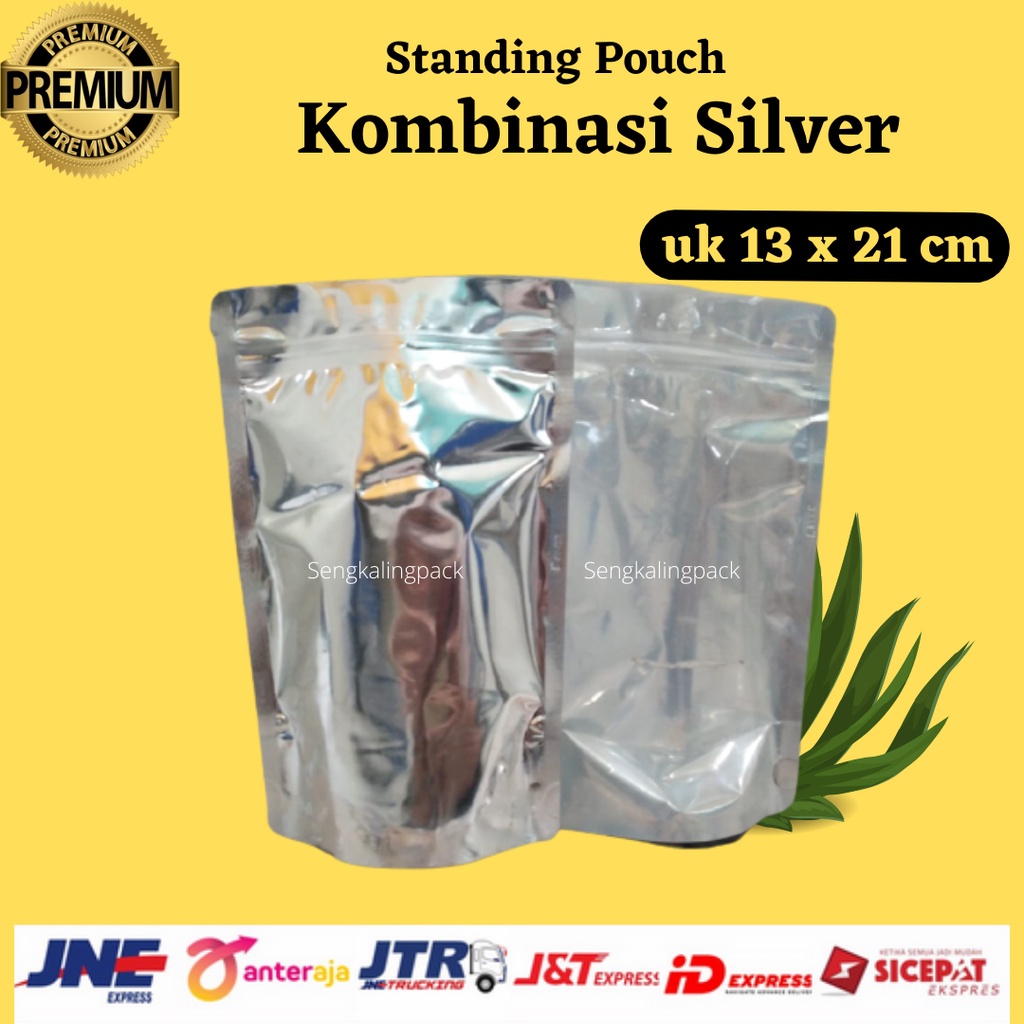 Jual Stp Kemasan Standing Pouch Kombinasi Kombi Silver Aluminium Foil