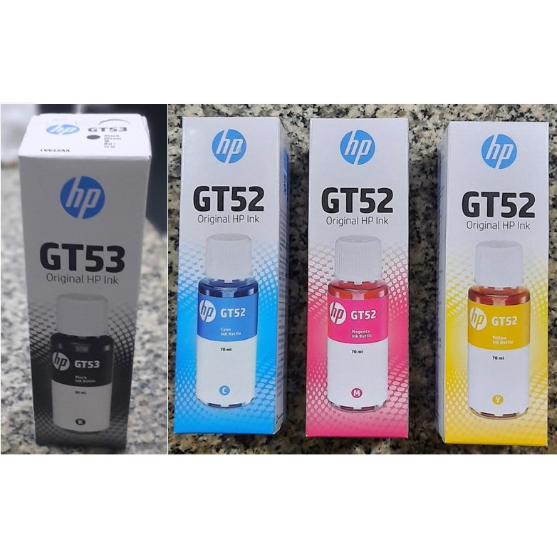 Jual Tinta Printer HP Original GT53 90 Ml Hitam Black GT52 Cyan