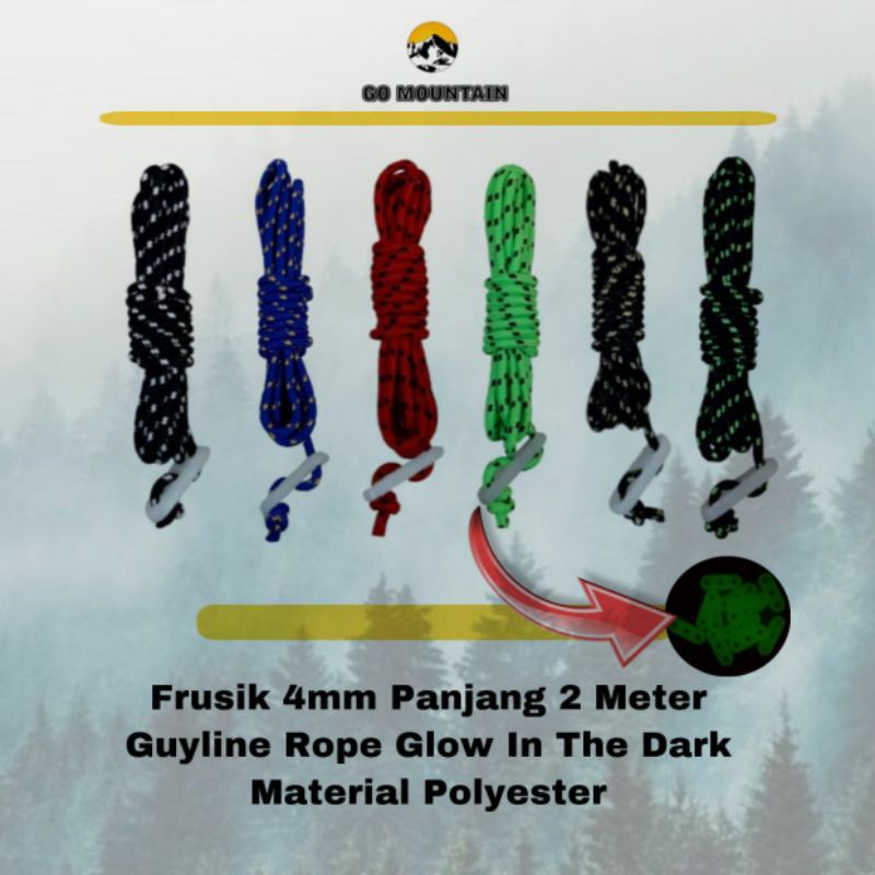 Jual Tali Frusik 4mm Tali Tiang Flysheet Panjang 2 Meter Dengan Guyline