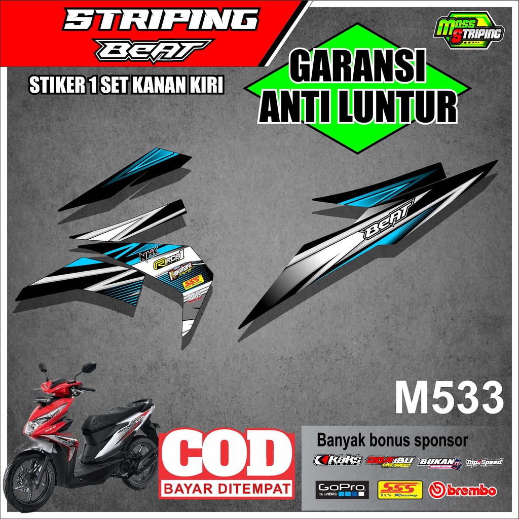 Jual Stiker Sticker Setiker Striping Motor Honda Beat Fi New Esp