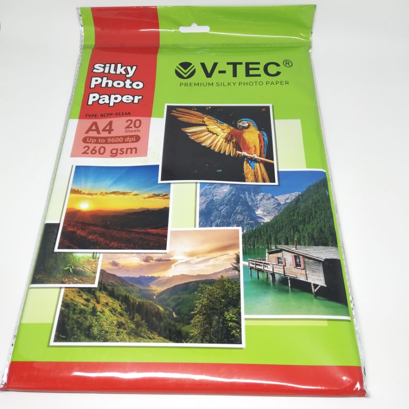 Jual Kertas Foto Silky Photo Paper A4 V TEC 260 Gsm 1 Pak 20 Sheet