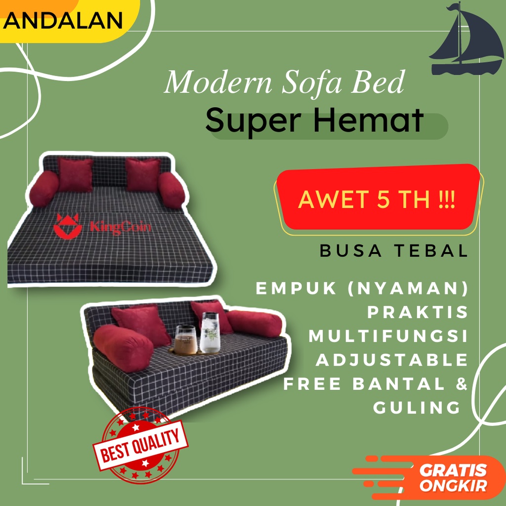 Jual Sofa Bed Minimalis Modern Ukuran 140x200x14 Cm Sofabed Kasur Busa