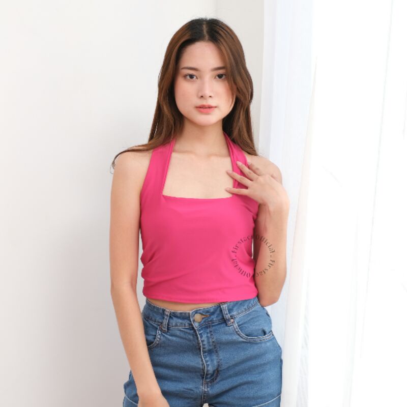 Jual Firstact KARINA HALTER TOP Tanktop Wanita Korea Crop Top Korean