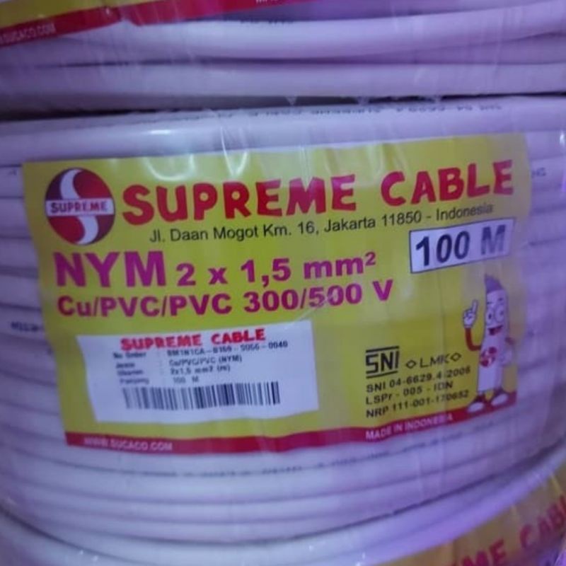 Jual Kabel Supreme NYM 2x1 5 2x2 5 3x1 5 3x2 5 100 Meter Shopee