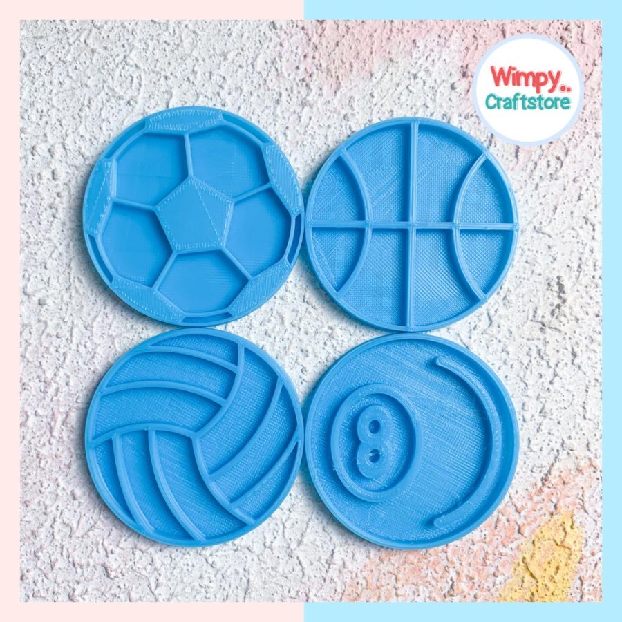 Jual Cetakan Bola Embossing Stamp Cetakan Clay Cookie Cutter Kue