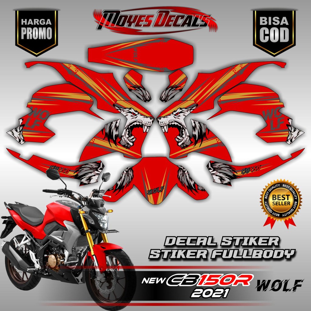 Jual Stiker Motor Cb R Fullbody Srigala Decal Stiker Honda