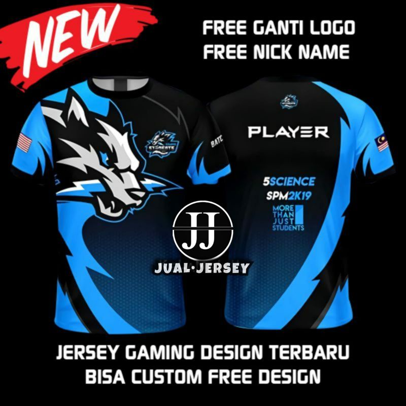 Jual Jersey Kaos Baju Gaming Tim E Sport Free Fire Bisa Ganti Logo Dan