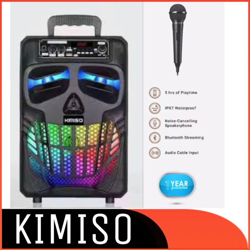 Jual SPEAKER KARAOKE BLUETOOTH Ukuran 8 Inch Kimiso 7801 Qs Free MIC