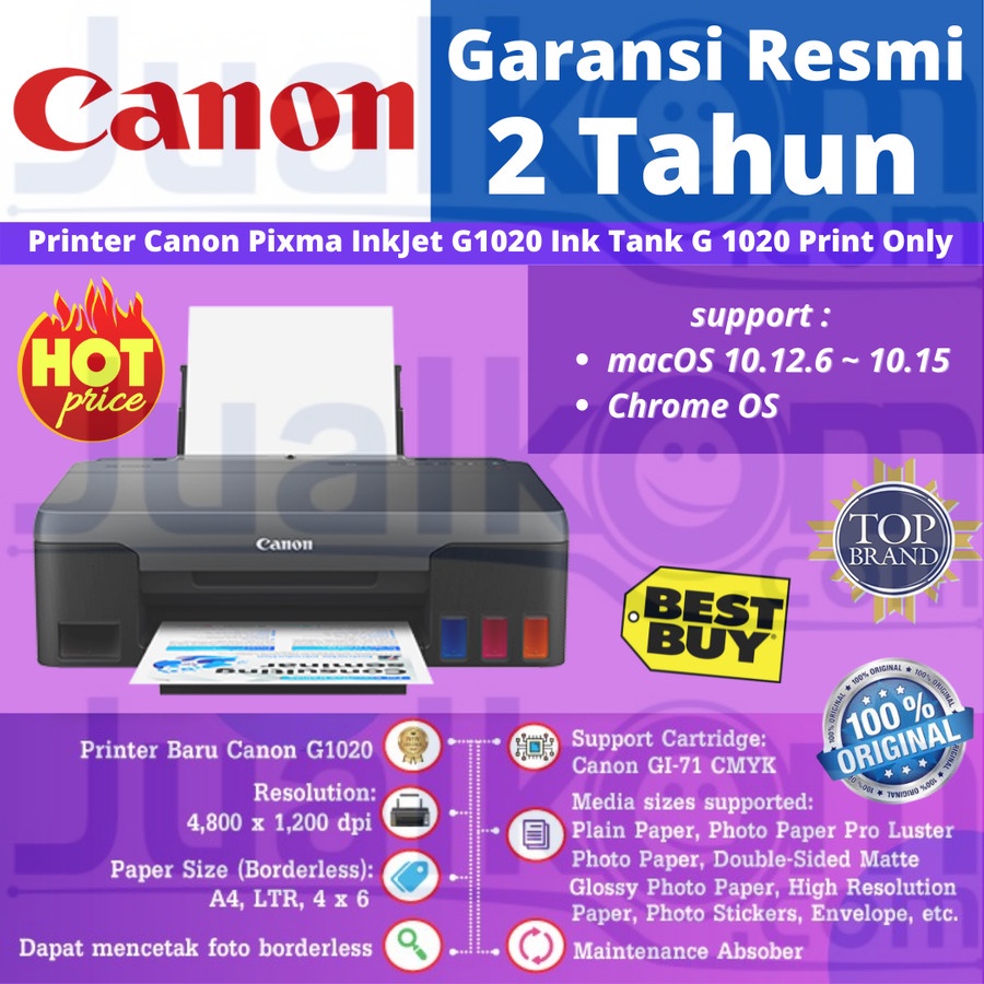 Jual Printer Canon Pixma Inkjet G Ink Tank G Single Function