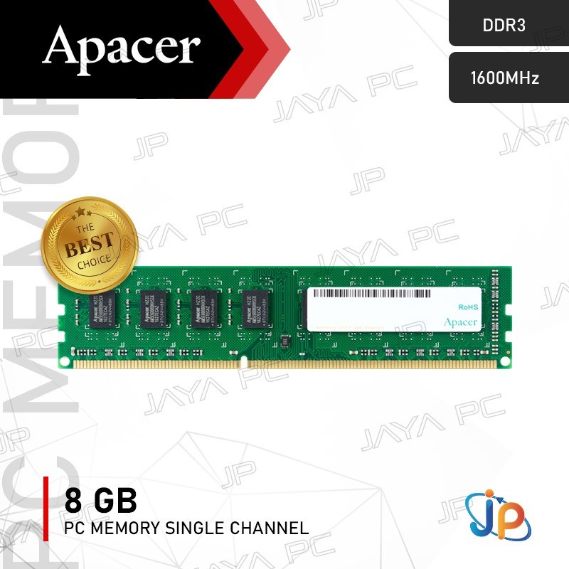 Jual Memory Apacer Value DDR3 PC12800 1600Mhz 8GB Ram Shopee Indonesia