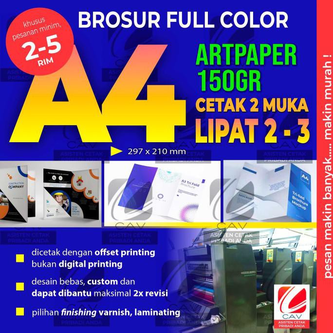 Jual Barang Baru Cetak Brosur A F Lipat Full Color Sisi