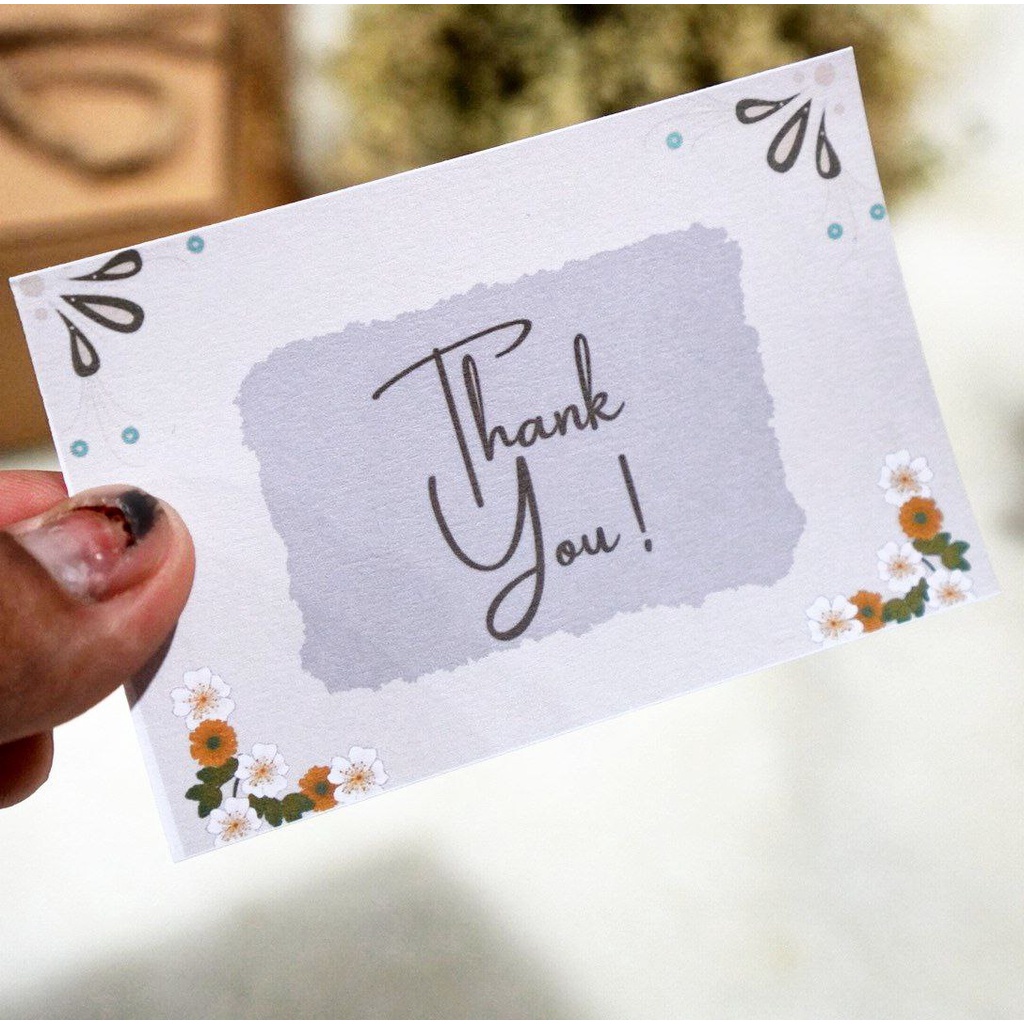 Jual Thankyou Card Custom Design X Cm Kartu Ucapan Thank You Card