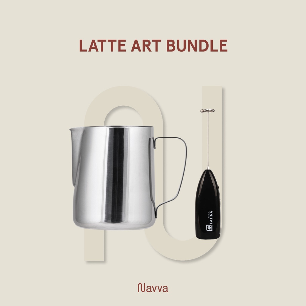 Jual Set Paket Latina Milk Frother Milk Jug Latte Art Coffee