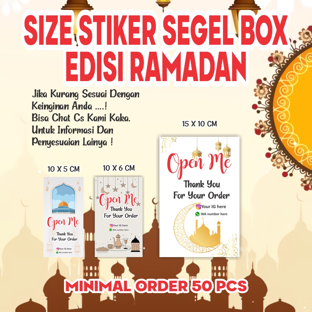 Jual Stiker Segel Box Costum Ukuran Free Desain Edisi Ramadhan