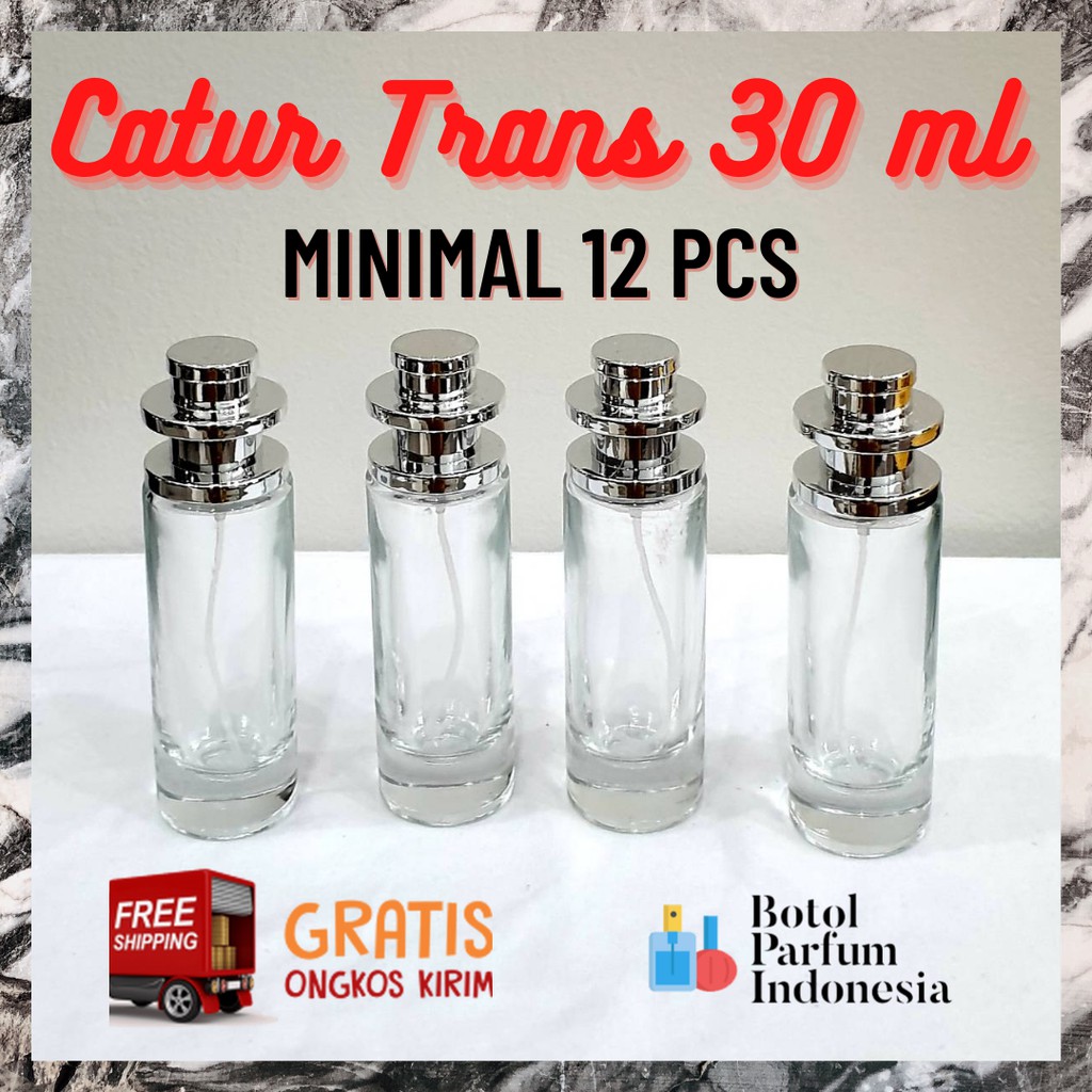 Jual BOTOL PARFUM KOSONG SPRAY KACA 30 ML CATUR TRANSPARAN 30 ML