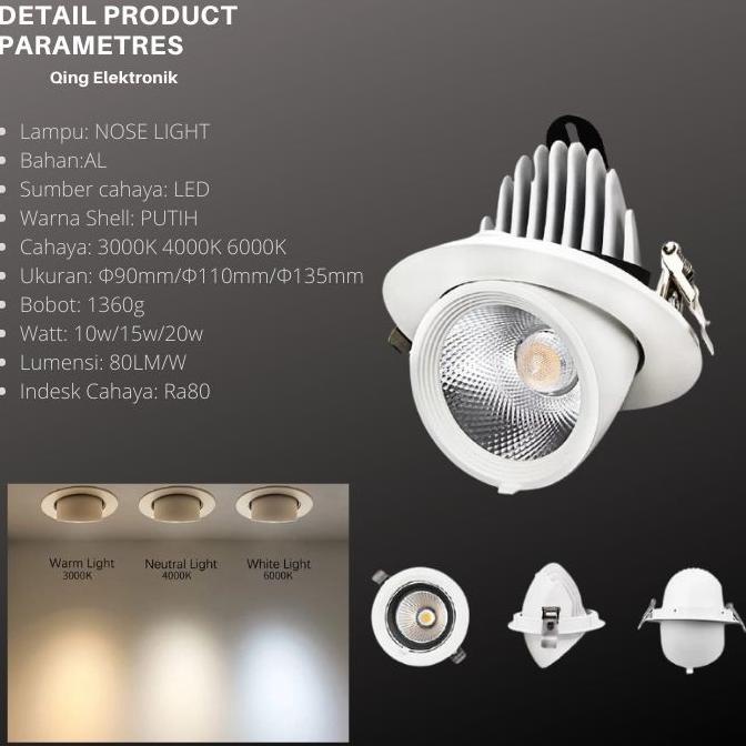 Jual Lampu Keong Sorot Cob Spotlight Lampu Sorot Cob Downlight Led Nose