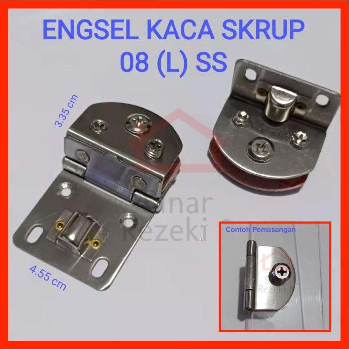 Jual Engsel Pintu Kaca L Stainless Steel Lemari Jepit Kayu