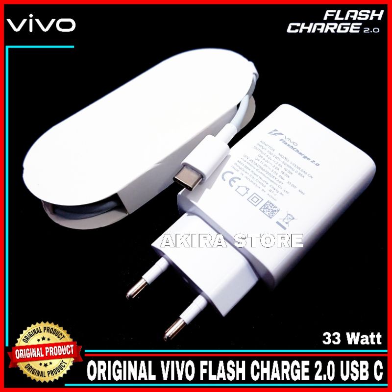 Jual Charger Vivo Y53s ORIGINAL 100 FlashCharge 2 0 Type C 33 Watt