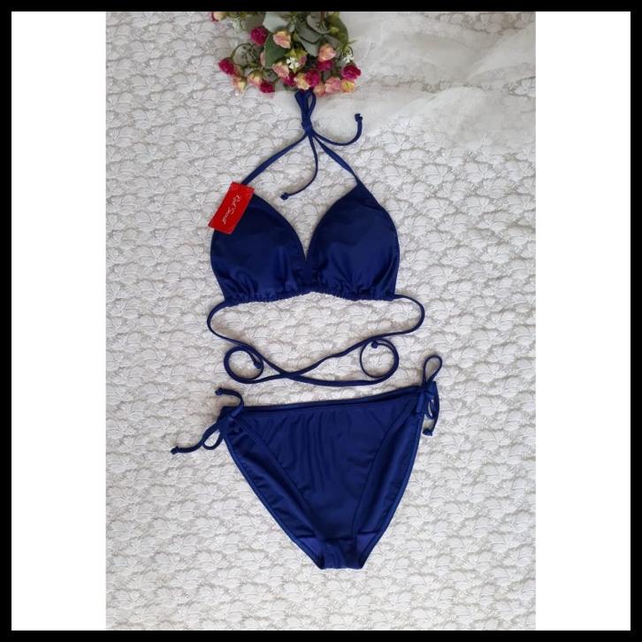 Jual Bk 3301R Deep Blue Bikini Pantai Segitiga Ikat With Foam