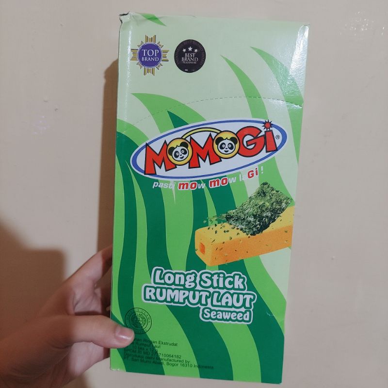 Jual Momogi Seaweed Long Stick Snack Ekstrudat Rasa Rumput Laut Pasti